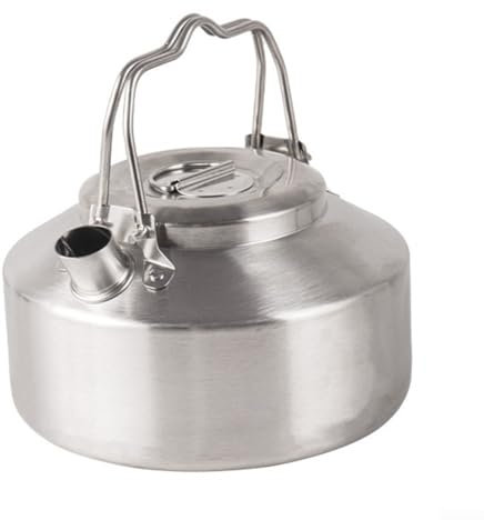 Bouilloire sifflante de camping avec poignée pliable pour cuisinière à gaz, , camping, vacances, bouilloire portable de 1 l