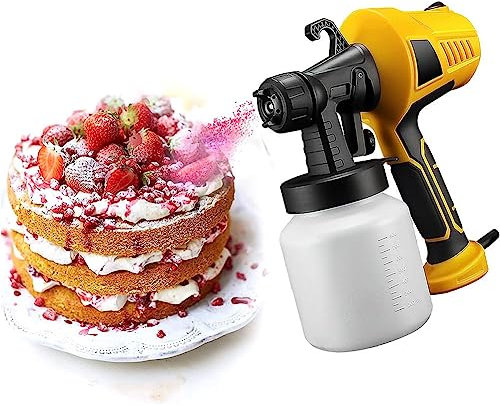 Entzückende Schokoladendekoration leicht gemacht – 500 W Dessert-Schokoladen-Spritzpistole, Set mit 3 Mustern für Kuchendekoration, Multifunktions-Back-Sandstrahlmaschine, leuchtend orange
