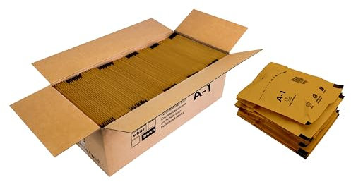 Trifoo 200 Versandtaschen Luftpolsterumschläge haftklebend Luftpolsterversandtaschen Luftpolstertaschen Polsterumschläge A1 (120 x 175 mm) braun Selbstklebeverschluß 200 Stück
