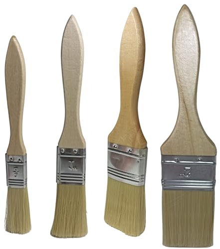 Brochas para Pintura de Madera - 4 Tamaños (50, 35, 25, 20mm) - Pared, Barniz y Madera - Pinceles Acrílicos
