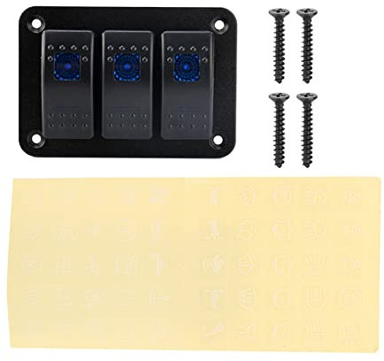 Zohisin -Commutatore 13. 0×12. 0×8. 0 3 marce 12-24 V interruttore a levetta con luce per camper, auto, barca, 12 V, 24 V