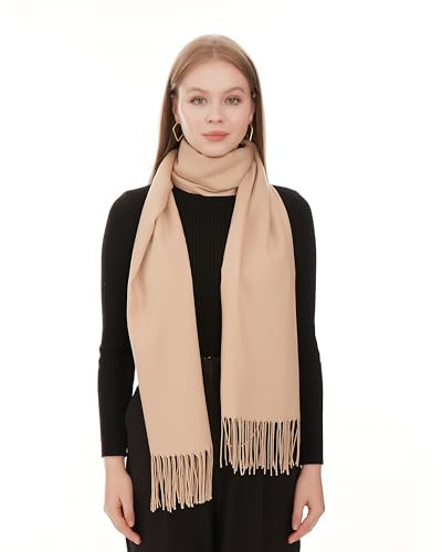 Pashmina Sjal Scarf För Dam – Lätt Och Tunn Halsduk Mode Sjalar för Kvinnor - Pashmina Vårsjal - Elegant Sommarsjal För Damer - Pashminasjal Bröllopssjal Balwrap Cocktailsjal (Nude)
