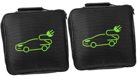 Gatuida 2pcs Car Adapter Bag Charging Cable Storage Bag for Vehicle Organiser for Car Charging Cables Large Capacity Easy to Carry Black