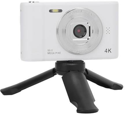 Plyisty Vlog Camera, 4K Video 50MP Photos Rechargeable Digital Camera Portable Xmas 2.4in IPS Color Screen for Recording Daily Moments (64GB)