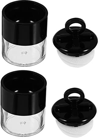 minkissy 2pcs Mini Loose Powder Box Portable Empty Case for Talcum Face Powder Mesh Boys and Girls-friendly Design
