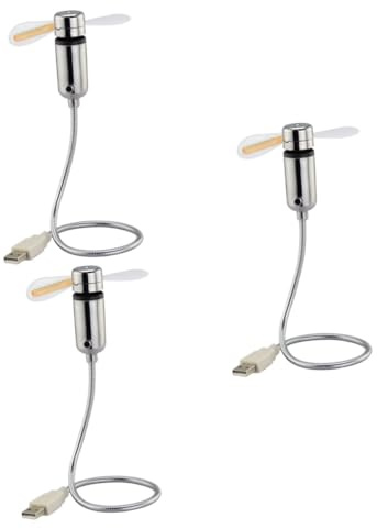 LOORGVEL 3 Pièces Ventilateur Alimenté Par Usb Flexible Ventilateur Usb Souple Ventilateur Flexible Black