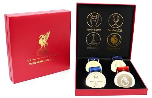 MIAOWR 2019-2020 Set di medaglie Four Crowns TheReds Souvenir dei Campioni di Football The Reds Collezione del Championship di Calcio Regali per i Tifosi