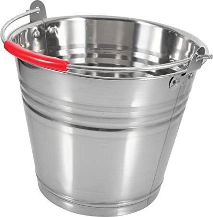 CIYODO Cubo Resistente De Acero Inoxidable De Asa para Limpieza Jardín y Uso Doméstico