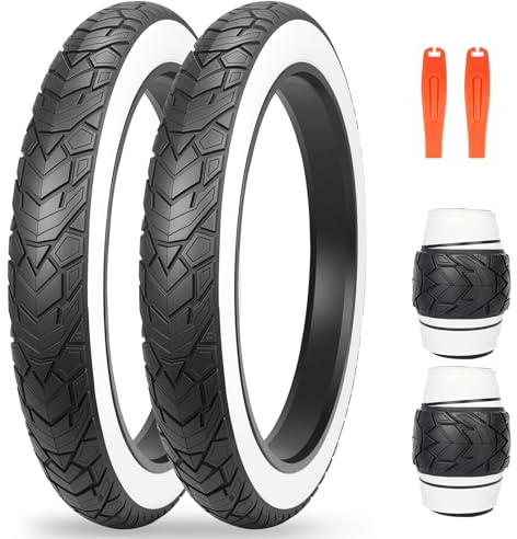 ZUKKA Fat Bike Tire 26 x 4,0 pollici Mountain Bike Tire Fat Tire 26 pollici ETRTO 98-559 Heavy Duty Deep Grooves Foldable Replacement All Terrain,Parete bianca