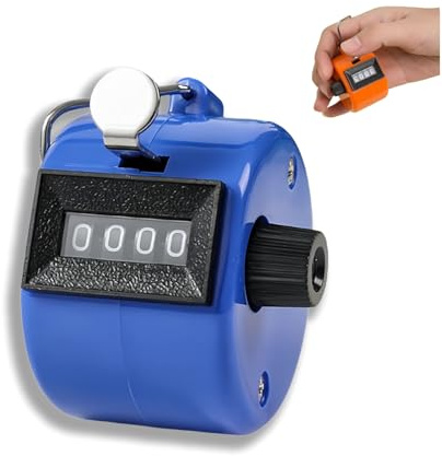 QinZiEn 4-Digit Clicker Counter,Handheld Counter Hand Mechanical Counters Clickers,Golf Counter Clicker,People Counter Clicker,Number Clicker Counter,Mechanical Tally Counter for Shots,Knitting,blue