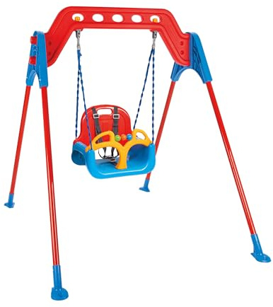 3in1 Baby-Schaukel mit Gestell, Schaukelgestell für Kleinkinder, Babyschaukel und Brettshaukel, freistehende Metallschaukel mit 100kg Tragegewicht