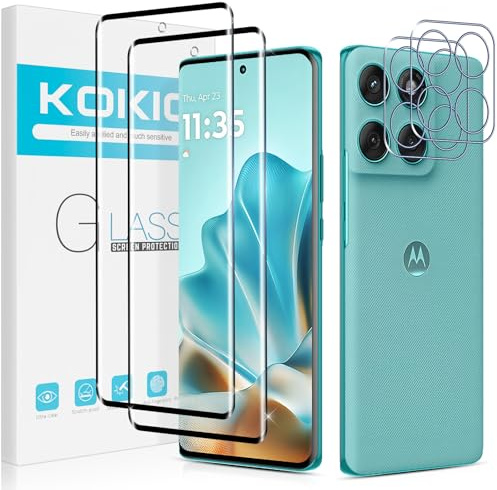 Kokio Vetro Temperato per Motorola Moto Edge 60 Fusion/Edge 60, 2 Pezzi Pellicola Protettiva + 2 Pezzi Pellicola Fotocamera Protezione, Durezza 9H Glass, HD Anti-Graffio, Senza Bolle Vetrino Schermo