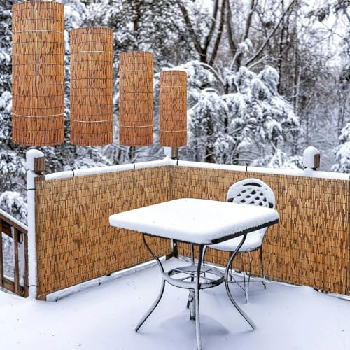 Clôture d'extérieur en bambou - 183 x 300 cm - Clôture de jardin, balcon - Clôture d'intimité - Barrière d'intimité résistante aux intempéries