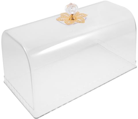Toyvian Transparent Couvercle Plastique Alimentaire Rectangulaire Poignée | Design Lisse, Réutilisable et Facile à Nettoyer, pour Plateau Dessert ou Fruit, Prise Simple, Usage Quotidien