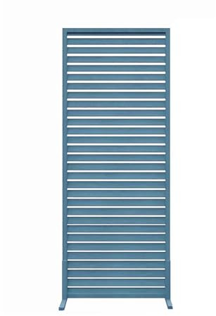 Separador de habitación de madera de lamella azul, pantalla de privacidad de madera natural para oficina, balcón, dormitorio, jardín al aire libre, 90 cm, elegante separador de espacio