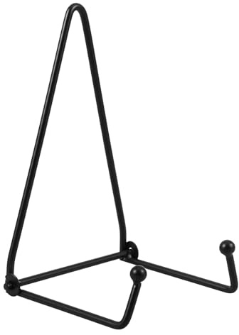 WHAMVOX Support Assiette Décorative Métal Léger pour Affichage Mural Table Chevalet pour Photos et Objets de Collection Noir Petit Modèle