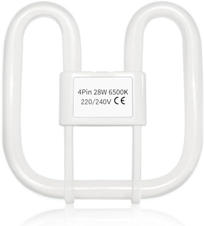 Akynite GR10q 4-Pin CFL Bulb 28W Daylight White 6500K, 2000LM, Compact Fluorescent 4 Pins Light Bulb, AC 220V, 1 Pack (fit for 28W Ballast)