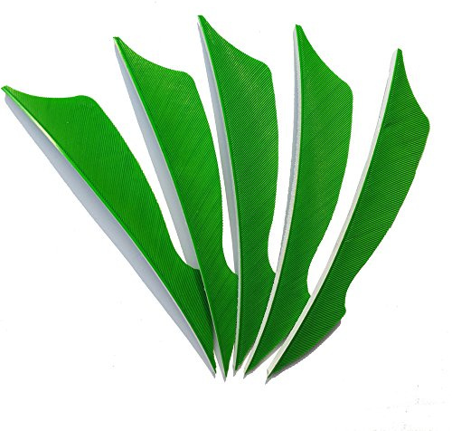 SHARROW 50pcs Bogenschießen Pfeilfedern 4 Zoll Naturfeder Befiederung Bogensport Zubehör (Grün)
