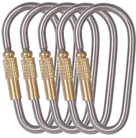 iBasingo 5/10 Stück Titan Multifunktions Clip mit Schraubverschluss, Schlüsselbund, Fahrradzubehör, Haken für Aufbewahrung, EDC Werkzeug, Camping-Gadget