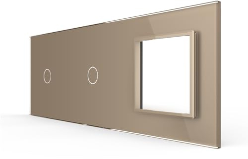 Livolo - Interruptor de luz táctil de cristal, interruptor inalámbrico, enchufe, etc., color dorado (marco: VL-C7-C1/C1/SR-13)