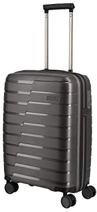 Travelite 4-Rad Handgepäck Koffer mit TSA Schloss erfüllt IATA-Bordgepäckmaß, Gepäck Serie AIR Base: Funktionaler Hartschalen Trolley im coolen Look, 075347-04, 55 cm, 37 Liter, anthrazit (grau)