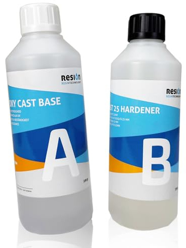 Resina Epossidica Con Indurente e Bloccante UV, Cristallina | 0,8 KG | Set Di Resina Sintetica Da Colata