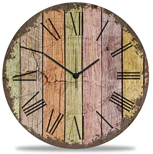 GRAVURZEILE Wanduhr aus Holz Wood Cocktail - 100% Lautlos kein Ticken absolut geräuschlos - 30 cm Ø - Design Wanduhren für Wohnzimmer Schlafzimmer & Küche