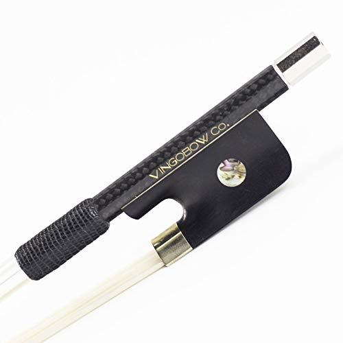 Diamond Carbon Fiber Cello Bow 4/4 Size VINGOBOW 130C Concert Level Parisian Eyes Ebony Frog Well Balanced Sweet Sound Quality Natural Horse Hair 4 4