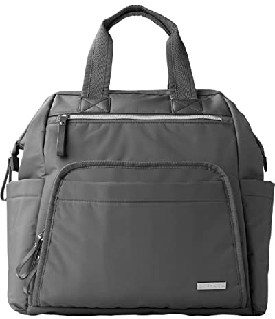 Skip Hop Mainframe Wickelrucksack – großer Windelrucksack mit weitem Öffnungsrahmen, vielen Fächern & isolierten Flaschenhaltern, inkl. Wickelunterlage, Charcoal