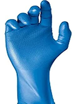 JUBA Gants Jetables en Nitrile Non Poudrés Grippaz, Bleus, Taille : 7