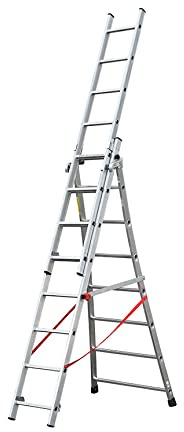 Echelle Transformable Pro 3 Plans 3x8 échelons 4,8m/5,7m en Aluminium Hailo Pro