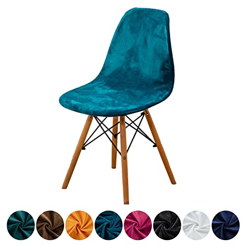 FANSU Stuhlhussen 1/2/4/6er Set Strech Luxus Samt Esszimmerstühle Bezug Küchenstühle Husse Waschbar Elegante Schwingstühle Schalenstuhlbezug für Wohnzimmer Esszimmer (Edles Blau,6 Stück)