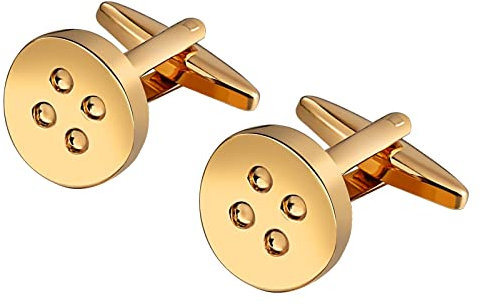 BCughia Manschettenknöpfe Herren Luxury, Manschettenknöpfe Herren Gold Gold Rostfreier Stahl Würfelform Design Manschettenknöpfe zur Hochzeit 15x15mm