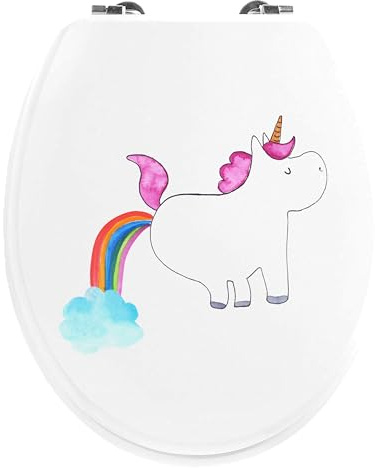 Mr. & Mrs. Panda Motiv WC Sitz Einhorn Pupsen - Geschenk, WC-Sitz, lustig, Klodeckel, Klobrille, Unicorn, Einhörner, Toilettendeckel, Einhornpower,
