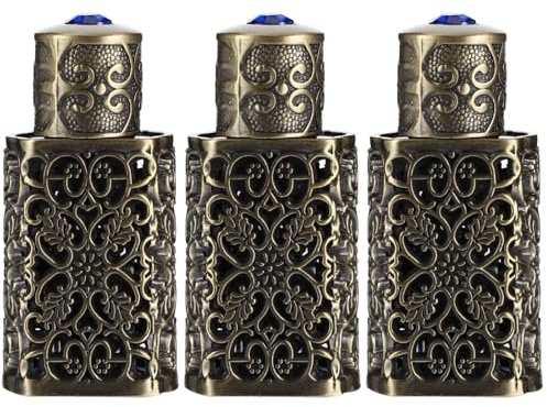 FRCOLOR Essential Oil Spray Bottle 0.98X1.77X2.08In Hollow Flower Engraving Refillable Perfume Atomizer for Travel and Daily Use