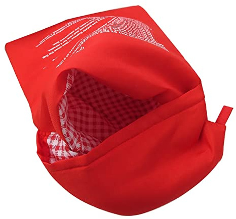 Washable 2 PCs Red Potato Microwave Cooker Bags 4 Minutes Fast Quick Reusable