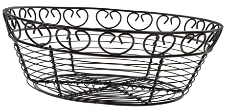 Alipis Elegant Black Iron Fruit Basket Smooth Surface for Snacks Storage and Fruit Display Sturdy Kitchen Storage Basket for Office