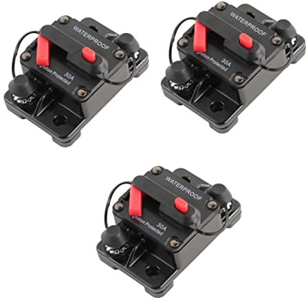DOITOOL 3pezzi Interruttore Automatico Per Veicoli Per Auto Camion Rv e Rimorchi Protezione Circuito Facile Installazione e Ripristino Manuale