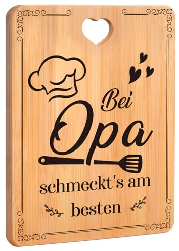 Geschenke für Opa - Bambus Schneidebrett, Opas Grill- & Küchengeschenke | Opa Geschenk Geburtstag, Weihnachten, Bester Opa Geschenk von Enkel/Enkelin, Vatertagsgeschenk Opa