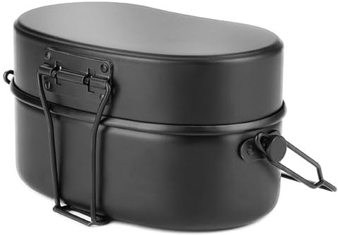 Ynnhik de doble capa para camping, de metal, de aluminio con asa, caja de embalaje, solución para guardar comidas para viajes de negocios, almuerzos de trabajo