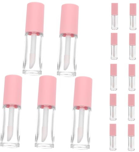 Healeved Lipgloss Behälter 10ml Klein Nachfüllbar Aus Sicherem Material Mit Applikator Für Selbstgemacht Lippenpflege Unterwegs 15 Stück Pink