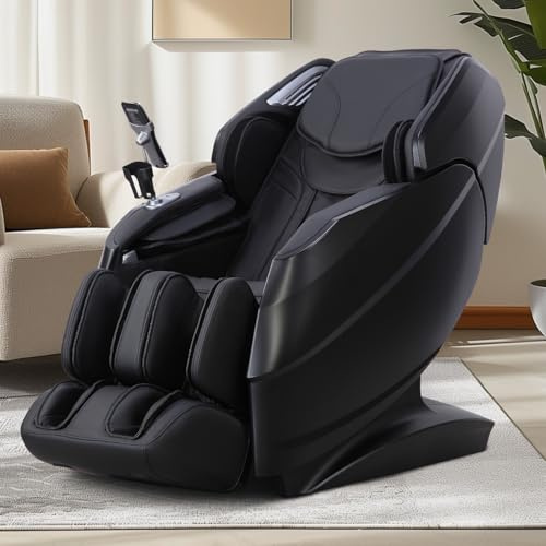 Aspria 3D Massagesessel mit Wärmefunktion, Shiatsu Zero-Gravity Massagestuhl, 18 Programme, 6 Massagetechniken, High-End Relaxsessel für Zuhause, Hotels, Salons, Büros (Schwarz mit Aufbauservice)