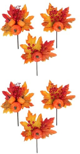 Ciieeo 2 Sätze Maple Pumpkin-plugin Herbstdekoration Halloween-zweige Kürbis- Buchsbaum Kranz Kürbisse Halloween-Kranz Kürbisgirlande Faux Pumpkins Orange Plastik 3 Stück * 2