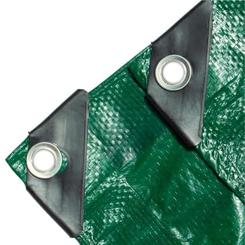 3 x 5 metri Telone protettivo 150 g/m² verde - Telone polivalente e per giardino - Telone impermeabile con occhielli, telone per edilizia e per tenda per campeggio e giardino (3 x 5)