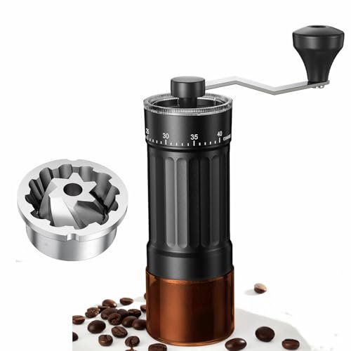 Macinacaffè manuale portatile con fresa conica in acciaio inossidabile CNC, 40 impostazioni regolabili, macinacaffè manuale con capacità di 30 g per espresso, versare, caffettiera francese, viaggi