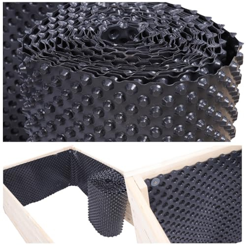 Noppenfolie für Hochbeete, Noppenbahn, Hochbeetfolie, Schutzfolie, 26x500cm | Robuster Pflanzkübel & Blumenbeet für Garten, Terrasse & Balkon, Hochbeet für Gemüsegarten, Naturholz Holzbeet Anzuchtbeet