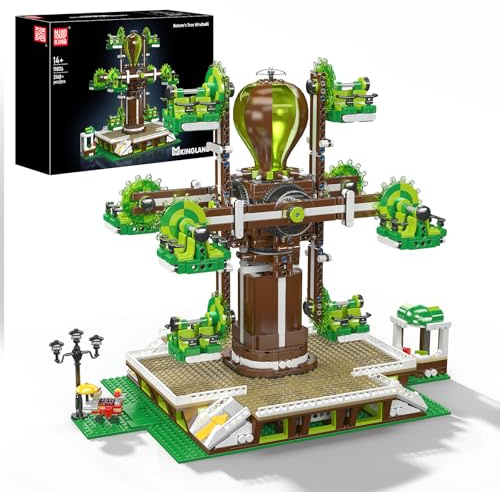 Mould King 11026 Technik MOC Naturbaum-Windmühle-Baustein-Modell, Kreativ-Land der Spielparks-Serie Mechanische Getriebestruktur: rotierbare Windmühlenschaufeln Klemmbausteine Bausatz (2148+Teile)