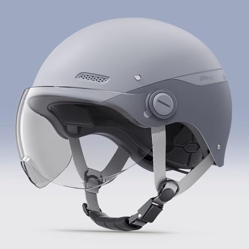 Con Parasole Casco Scodella ECE DOT Omologato, Motociclo Casco Mezzo, Retrò Moto Caschi Modulari, Adulti Uomo Donna Moto Aperto Faccia Casco, Per Scooter Chopper Cruiser Moped ,CC