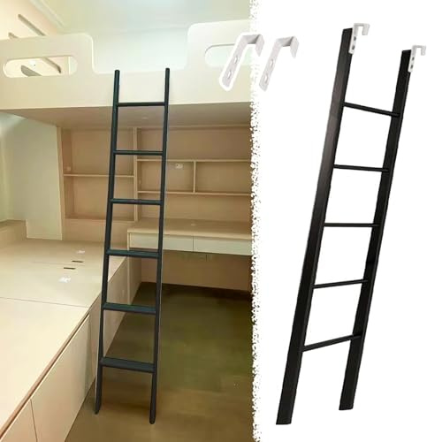 Scaletta per letto a castello nera con gancio antiscivolo e design ampio, leggera, ideale per rimorchi da viaggio da 155 cm/61 letti, robusta e sicura per un facile accesso