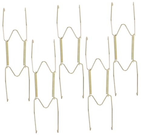 DOITOOL Support Mural Pour Assiettes En Acier Inoxydable De w Ressort Solide, Crochet En Fer, Lot De 5 Pièces, Fixation Murale Invisible Cuisine Et Salle à Manger